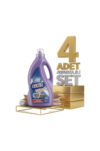 Safia Bitkisel Sıvı Çamaşır Makine Deterjanı Renkliler 4x3 Lt