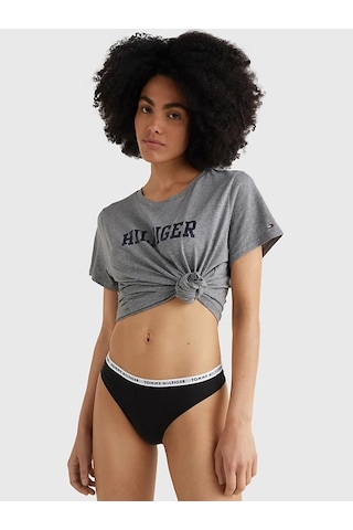 Kadın Marka Logılu Elastik Bantlı Organik Pamuklu Günlük Kullanımlı Siyah-siyah-siya-10778 Black/black/black