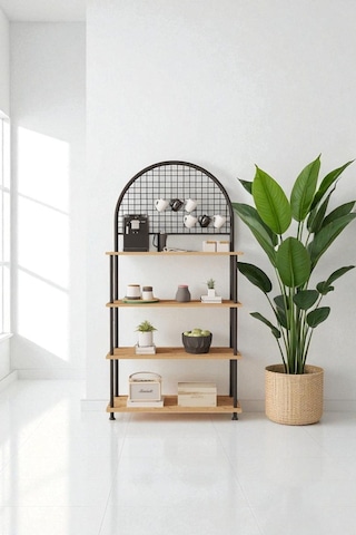 Çevir Kur Atlantik Çam 4 Raflı Kahve Köşesi Dolabımutfak Düzenleyici, Stand, 71x167x35 Cm Atlantik Çam