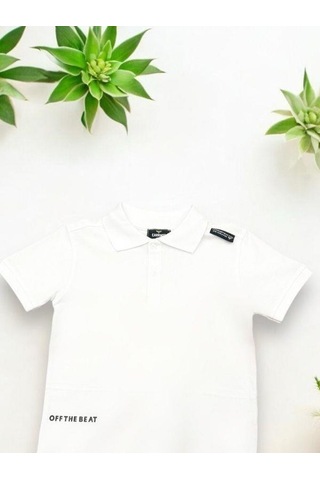 Carinos Erkek Çocuk Basic Yaka Detaylı T-shirt-14557 Beyaz