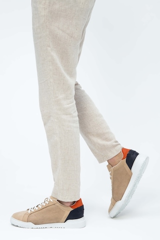 Tamer Tanca Erkek Hakiki Deri Bej Sneakers & Spor Ayakkabı 698 1052-1 Erk Ayk Y23 Bej Nbk Bej