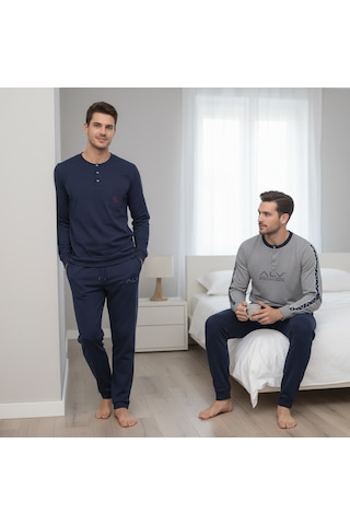 Bonbon Erkek Pamuklu Bohçalık Ve Çeyizlik 2 Adet 2'li Pijama Takımı Bb2477 Çok Renkli