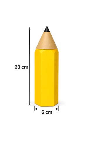 Dev Kalem Şeklinde Kapaklı Kalem Kutusu Ve Masa Düzenleyici 22 X 6,5 Cm 3d Baskı Sarı