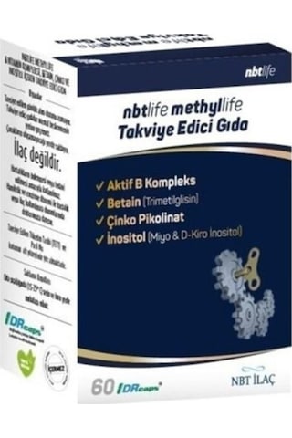 Nbtlife Methyllife B Vitamin Kompleksi içeren Takviye Edici Gıda 60 Kapsül