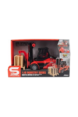 1:16 Ölçekli Işıklı Ve Sesli Oyuncak Forklift Ve Yük Paleti Seti