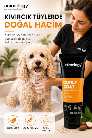Animology Curly Coat Hacim Verici & Kabartıcı Kıvırcık Tüylü Köpek Şampuanı 250 Ml