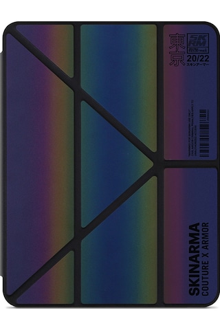 Apple Uyumlu iPad  Air 11 2025 M3 Kılıf Skinarma Holografik Şeffaf Çıkarılabilir Magnetik Kira Kobai Colorful