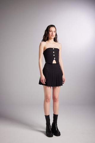 Holly Lolly Düğme Detaylı Crop Devon Büstiyer Siyah