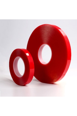 Çift Taraflı Akrilik Silikonize Bant 15mmx33mt Kırmızı Vhb