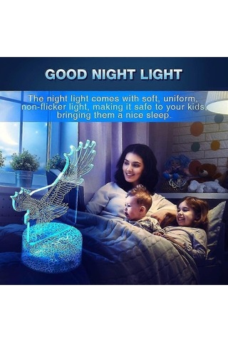 Opulentliving Çocuklar İçin Beyzbol 3d Gece Lambası, Uzaktan Kumandalı, Çok Renkli Çok Renkli