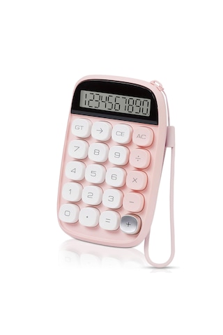 Mekanik Klavye Görünümlü Lcd Ekran Hesap Makinesi-fc637p Pembe