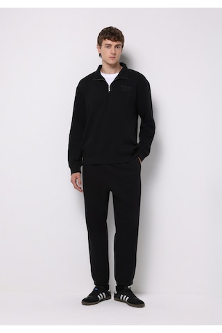 Colins Loose Fit Orta Bel Düz Erkek Siyah Eşofman Altı Cl1077101 Q1.v2 Blk Siyah