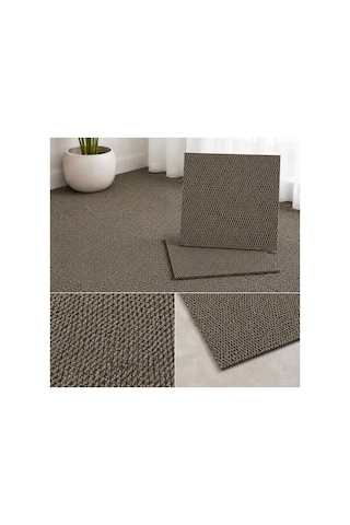 Karo Halı Modüler Yer Halısı Ev Ofis Oda Salon Koridor Antre Zemin Kaplama 50x50 Cm Bej