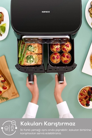 Karaca Air Pro Cook Duo Köz Xxxl 8 Kişilik Airfryer 4 + 4 L