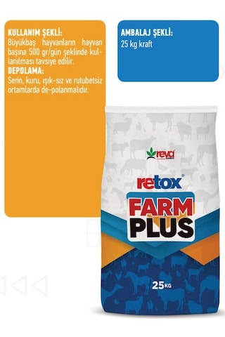 Retox Farm Plus Süt Hayvanlarına Özel By Pas Içerikli 25 Kg Kraft