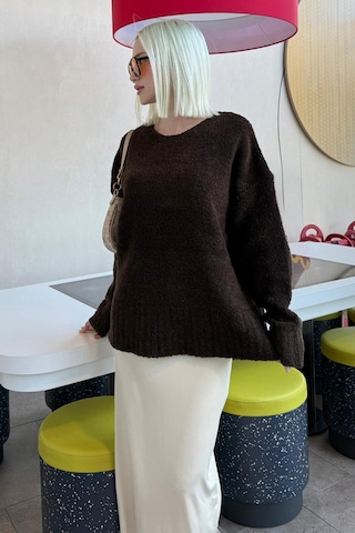 Madmext Kahverengi Bisiklet Yaka Kadın Buklet Kazak Mg2480 Kahverengi