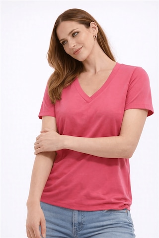 Fashion Friends V Yaka Kadın Bluz 26y0144k1 Fuşya