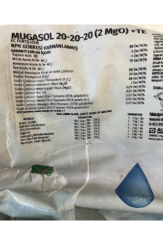 İthal 20.20.20+2mgo+me Npk Gübre, Dengeli Besleme, Suda Tamamen Çözünür 750 ML