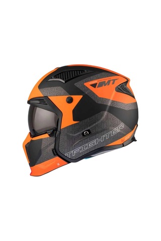 Mt Streetfighter Sv Totem B4 Çene Açılır Kask Siyah - Turuncu