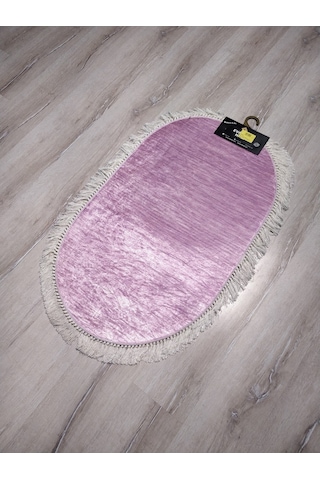 Yamalı Home Eva K1002 Fuşya 2'Li Klozet Takımı Oval Banyo Paspası Fuşya