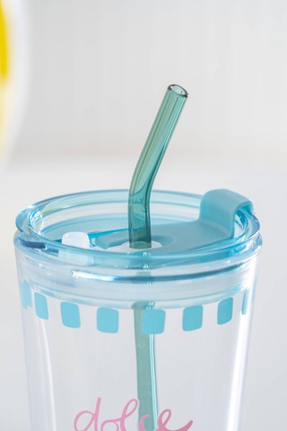 Acar Vicenza Pipetli Cam Bardak Mavi - 400 Ml