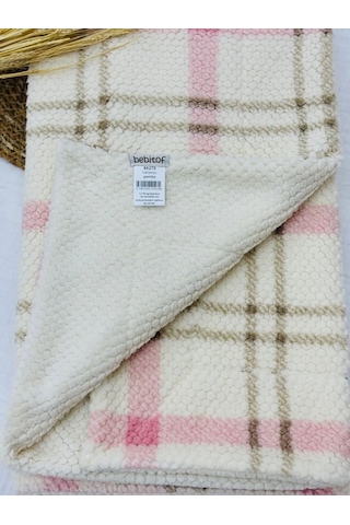 Bebitof Ekose Battaniye Pembe-350- 95270 Krem - Pembe