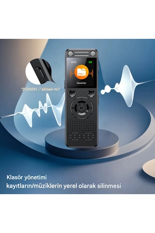 Ultratekno Hs-32 Metal Ses Kayıt Cihazı 96gb 32+64gb Çift Hoparlör, Kristal Mikrofon, 30 Saat Pil, Gürültü Azaltma, Type-c Şarj, Profesyonel Diktafon