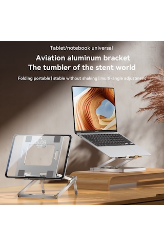 H12mini Katlanabilir Tablet Standı Ayarlanabilir Açılar 13,3 İnçe Kadar Dizüstü Bilgisayarlar İçin Masaüstü Desteği
