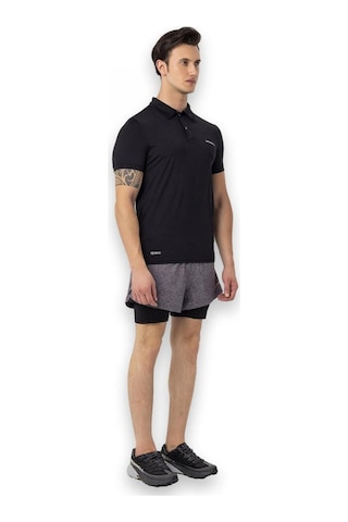 Merrell M4Pacem Polo Yaka Kısa Kollu Siyah Erkek T-Shirt Siyah