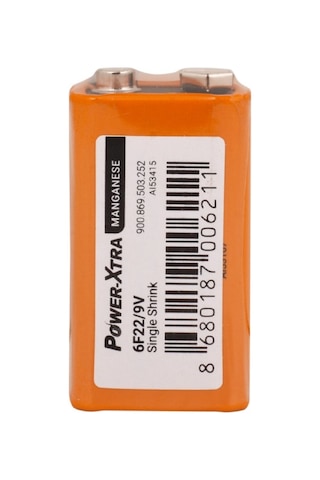 Power-Xtra 6F22/9V Manganez Shrink 9V Pil
