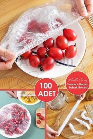 100 Adet Pratik Tazeliği Koruyan Tencere Ve Tabak Bonesi, Çok Amaçlı Kapak Gıda Bonesi Strec Kapak