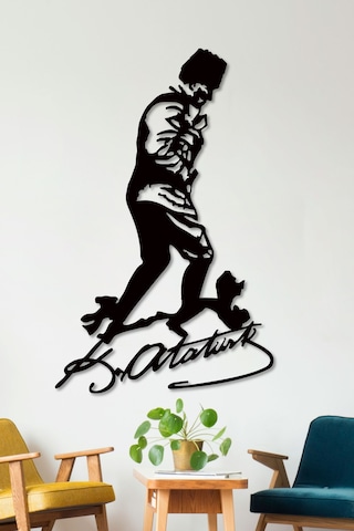 Gowpenart Atatürk Kocatepe'de Dekoratif Siyah Metal Duvar Tablosu