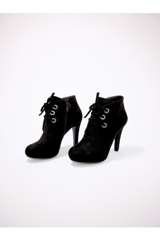 Kadın Nubuk Uzun Topuklu Ayakkabı Siyah