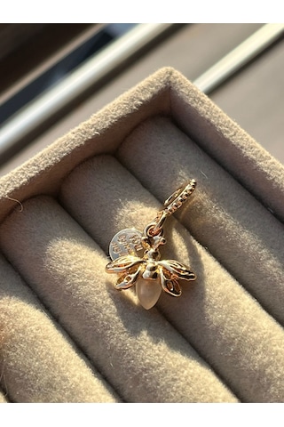 Karanlıkta Parlayan Sarı Ateş Böceği Charm Gold Gümüş