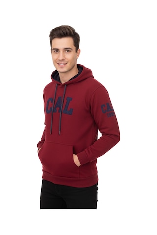 Baglan Erkek Bordo Kapüşonlu Sweatshirt Cal Bgl-st02286 Bordo
