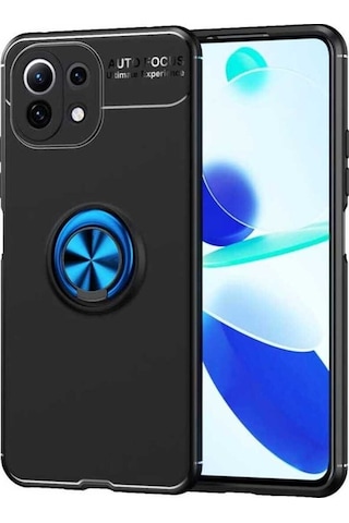 Xiaomi Mi 11 Lite Kılıf Zore Ravel Silikon Kapak Siyah-Mavi