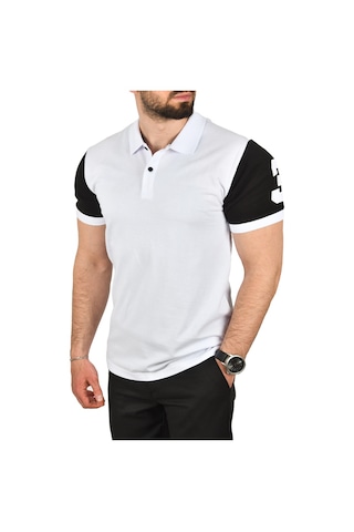 Deepsea Erkek Beyaz Dar Kesim Pamuklu Polo Yaka Tişört Slim Fit Nefes Alan Kıvrılmaz Polo Yaka Tişört 2503022 Beyaz