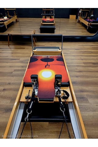 Reformer Pilates Mat ' Kaymaz' -'sunset Yoga' Renkli