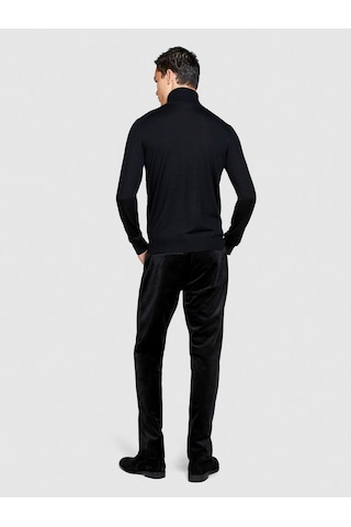 Sisley Regular Fit Kadife Pantolon Erkek Siyah T-shirt - 323a42qjsf041