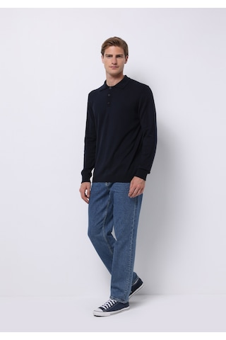 Colin's Colins Regular Fit Polo Yaka Jakarlı Erkek Lacivert Kazak Cl1076070 Q1.v2 Nav Lacivert