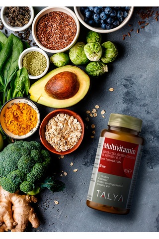 Talya Multivitamin İçeren Takviye Edici Gıda (Mineraller-Kırmızı Ginseng ve Koenzim Q10) 60 Tablet