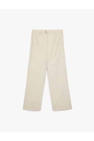 Koton Viskon Kupro Kumaş Bol Kesim Düz Bol Paça Pantolon Taş 6sak40047pw