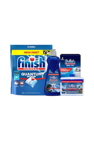 Finish Quantum Özel Seri Bulaşık Makine Deterjanı 100 Adet+temizlik Bakım Seti