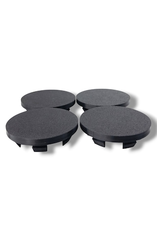4'lü Set 65 Mm Dış Çap 56 Mm İç Çap Siyah Logosuz Jant Göbeği Kapağı
