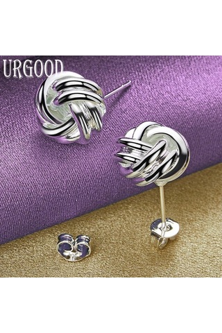 925 Ayar Gümüş Dokuma Küpe Parti Hediyeleri Moda Takı