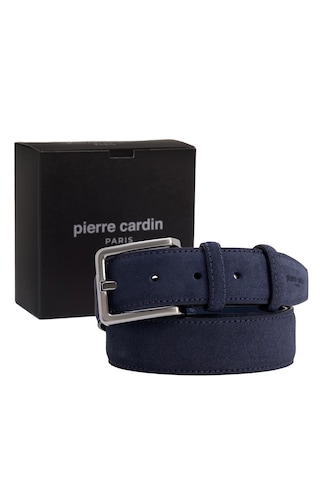 Pierre Cardin Suet Deri Erkek Kemer En 3,5 Cm Pc-1009 Lacivert - Suet