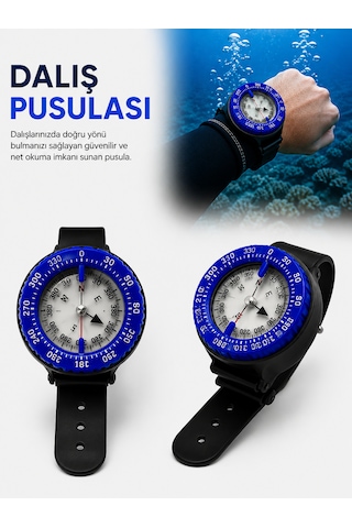 Dalış Pusulası Compass Mavi - Siyah