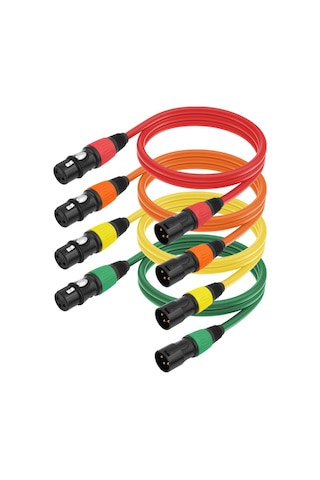 Mufunye Xlr Kabloları 4'lü Paket Mikrofon Kablosu 3ft Xlr Erkekten Dişi Mikrofon Kablosu Tak Ve Çalıştır 3-p