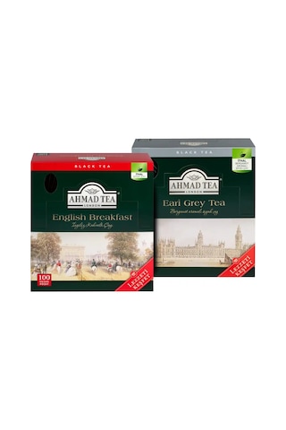 Ahmad Tea Earl Grey & English Breakfast Avantaj Paket 2 Li 100 Lü + 100 Lü Poşet Çay
