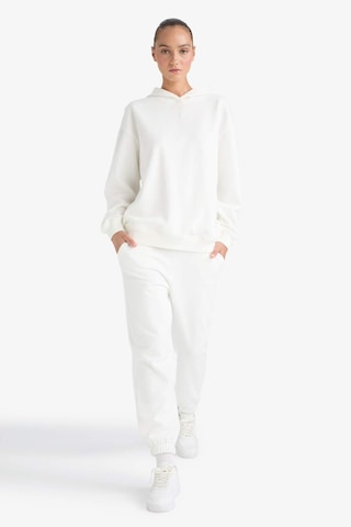 Defacto Relax Fit Kapüşonlu Basic Düz Kalın Sweatshirt D9935ax25wner105 Ekru